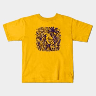 Flying parrot and plants Kids T-Shirt